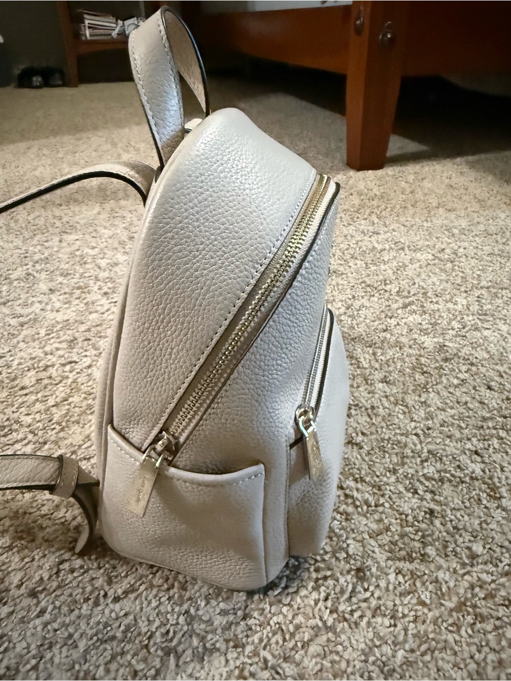 kate spade Pebbled Leather Mini Backpack — Light Cream - Picture 5 of 9
